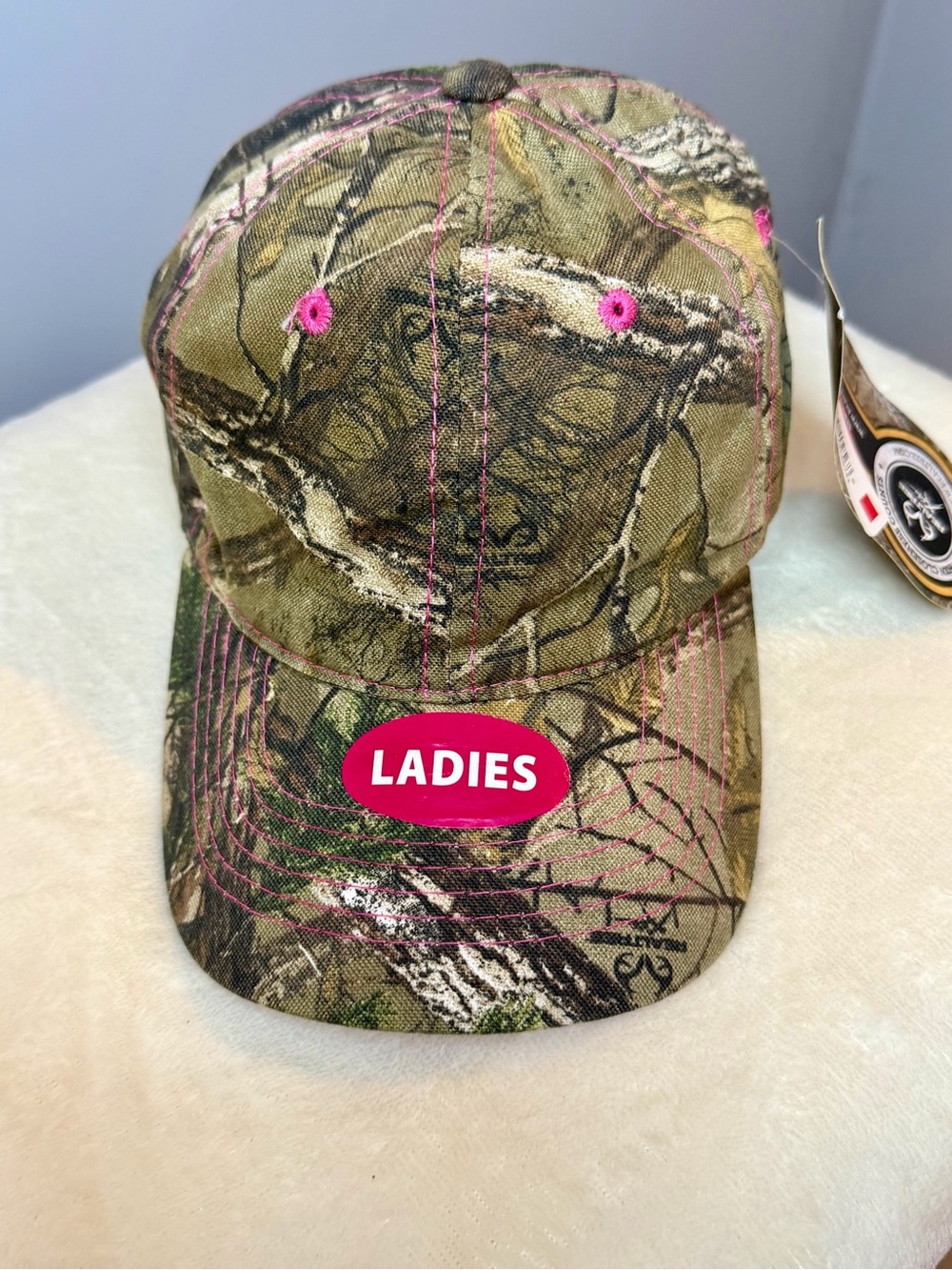 Realtree Camo Ladies Cap with Pink Stitching